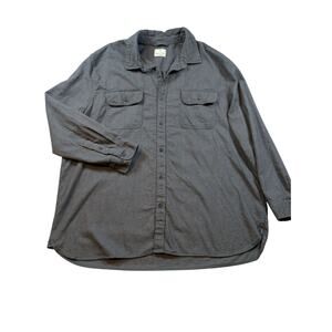 Mutual Weave Men's 2XL Gray Button Up Short Sleeve Collared Shirt XXL Pockets